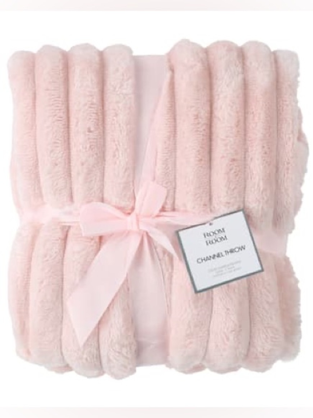 SoftPink Channel Throw Blanket 50”x60” NWT